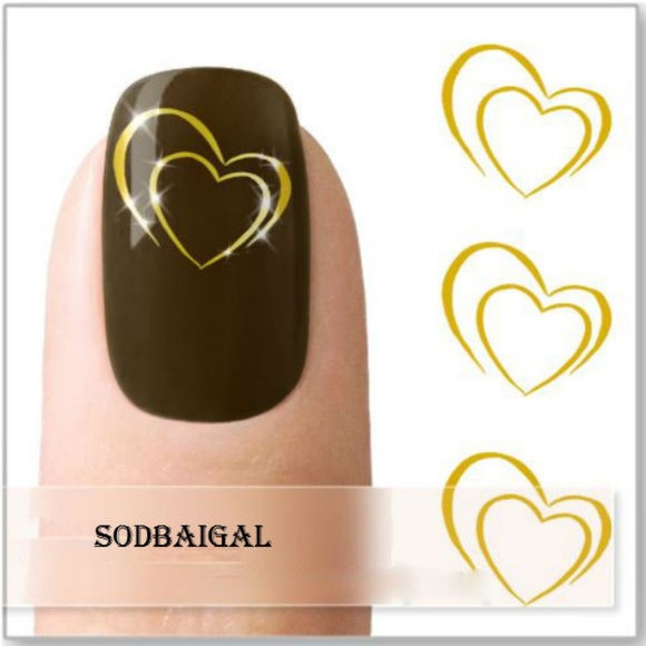 Double Heart - Nail Art Decal- Blue63 - Picture 3 of 4